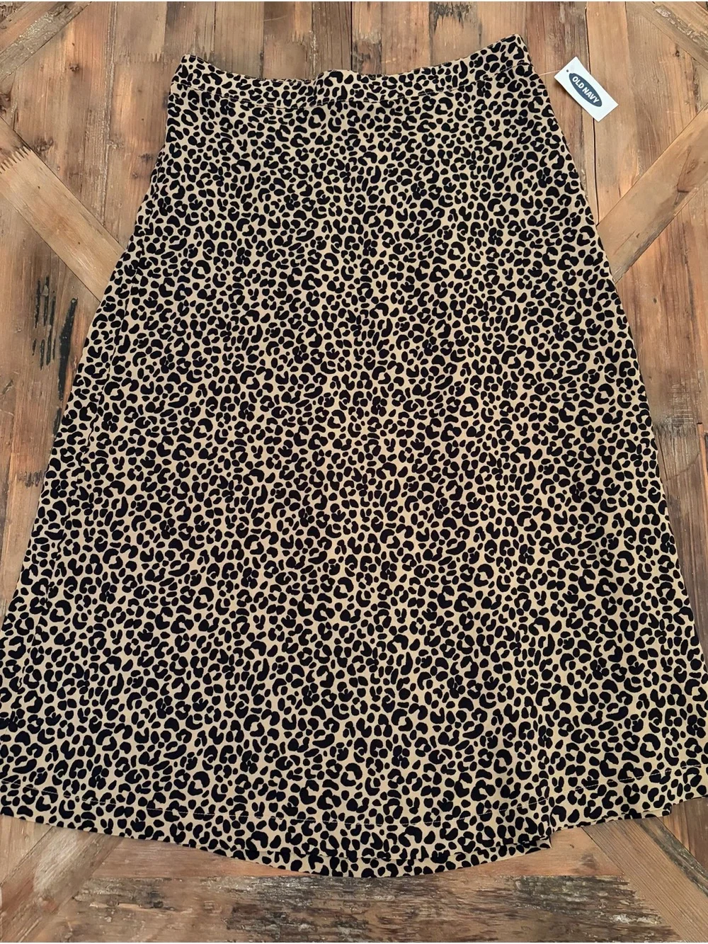 Old Navy Leopard Print A-Line Skirt - Beige and Black